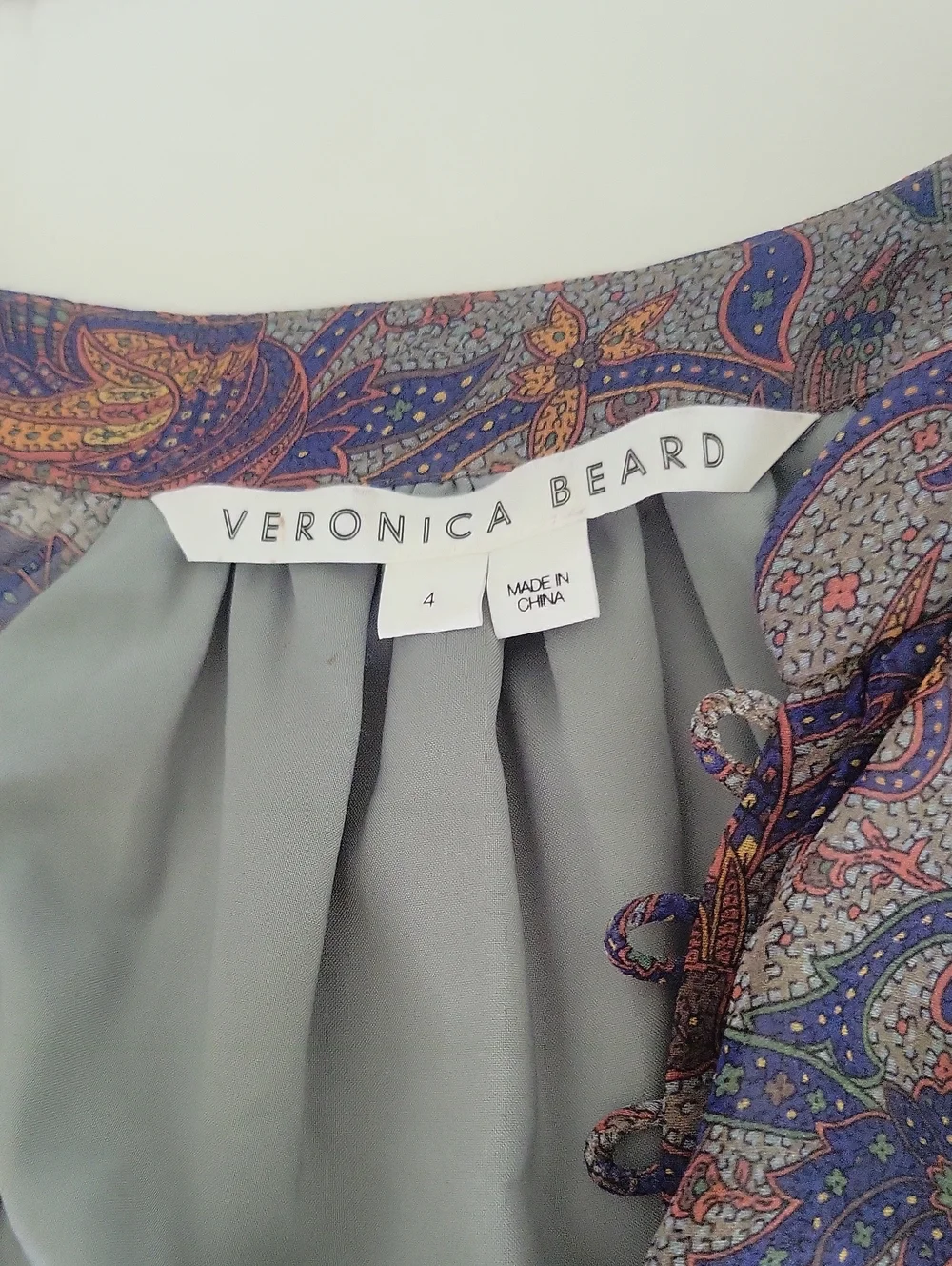 Women's Veronica Beard Sheer Paisley Button-Front Women's Top in Purple and Gold